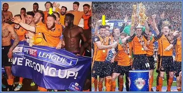 Young Doc, feeling all excited as he celebrates League 1 trophy with his teammates.