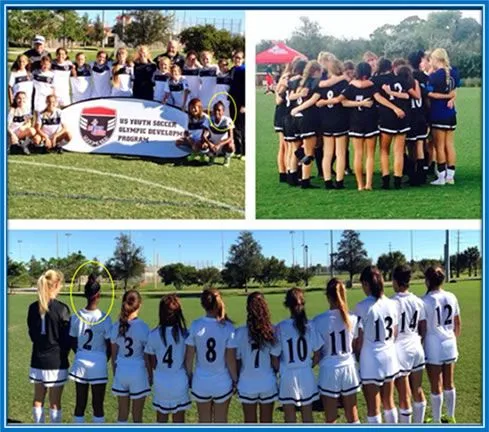 Haile with her teammates as they prepare for victory. Image Credit: Instagram.