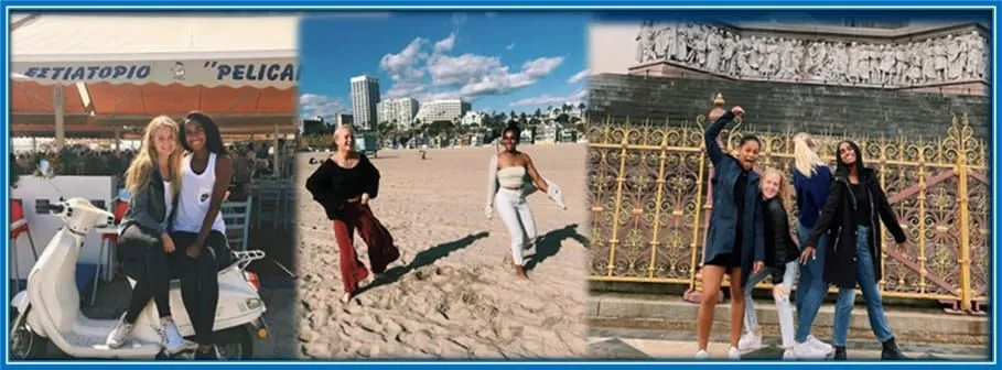 Naomi's habit is travelling around the world with her friends after work.