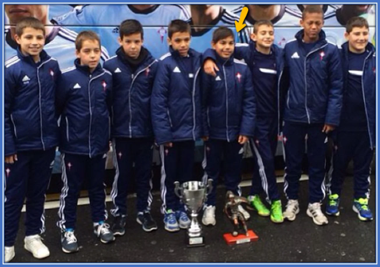Gabri Veiga at 11, with Celta de Vigo's Juvenila A team.