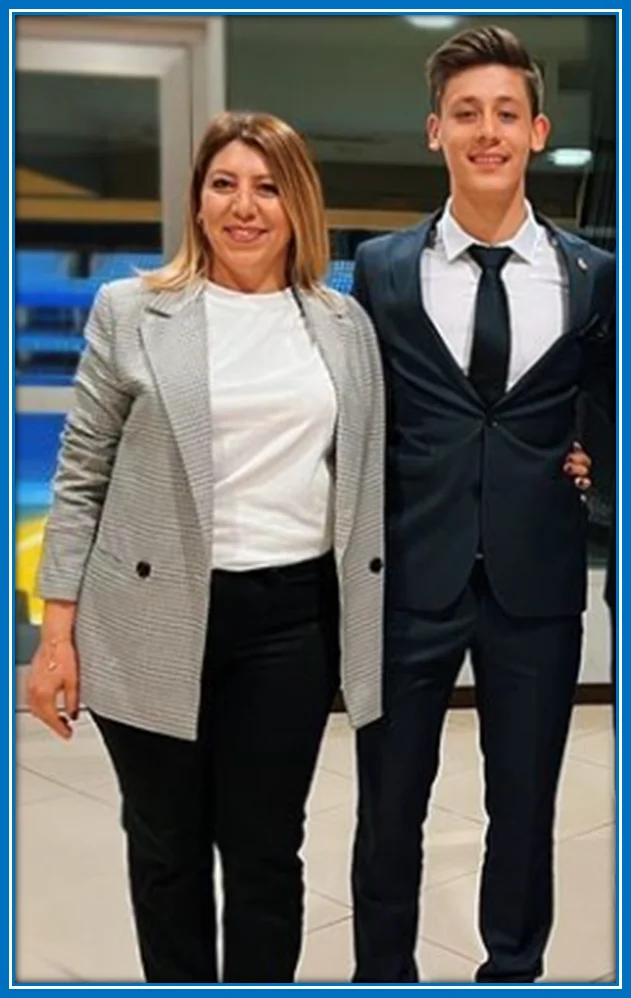 a photo of the handsome player and his beautiful mother, Serap Güler.