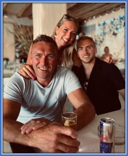 Jarrod Bowen with his ex-soccer Dad and sweet mother.