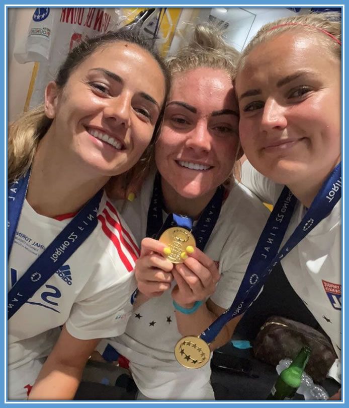 "Lindsey Horan exuberantly celebrates with her victorious team, clinching the Concacaf W Championship with a thrilling 1-0 victory over Canada. Source: Instagram/lindseyhoran10