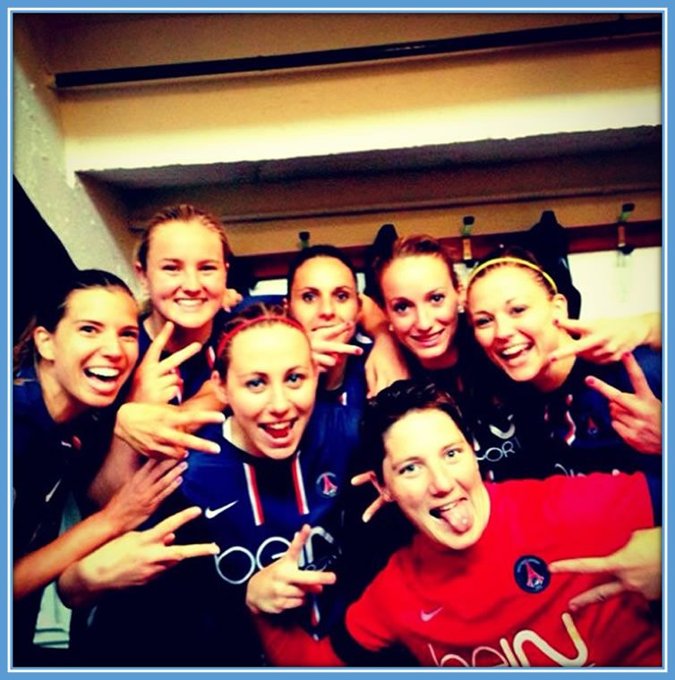 Lindsey Horan and her PSG team mates after qualifying for the champions league. Source: Instagram@Lindseyhoran10