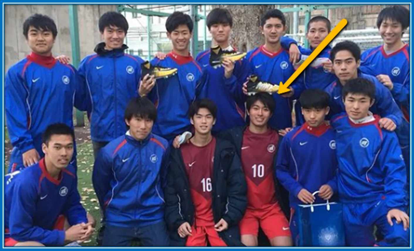 An early photo of Keito Nakamura's Youth career at Mitsubishi Yowa.
