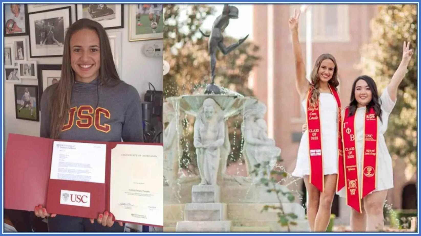 Ashleigh Plumptre Education - Her pix at Sophomore and then at graduation, to the right from USC.