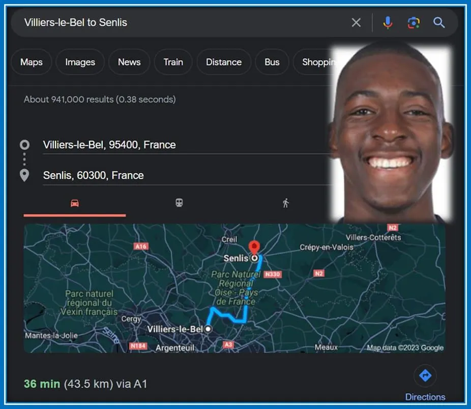 Disasi's journey from his childhood home in Villiers-le-Bel to USM Senlis in neighboring Oise.