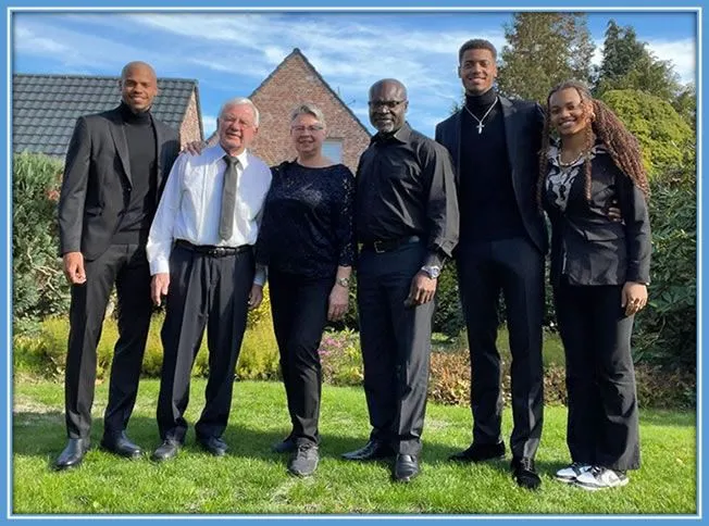 The Nmechas looking good. L-R: Lukas, Grandfather, Mother, Kalu Nmecha (Father), Felix Nmecha and Sarah Nmecha. Photo: Instagram/Felix_Nmecha