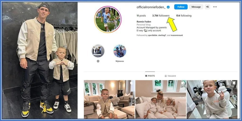 Meet Morgan Gibbs-White's four year godson Ronnie, with his Dad, Foden.
