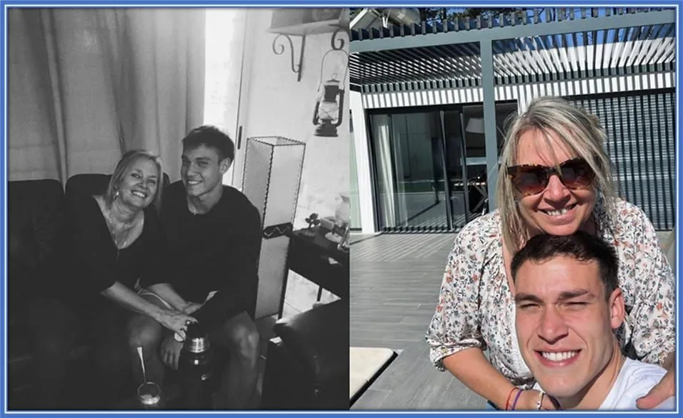 A heartwarming view of the Uruguayan professional footballer and his Mum.