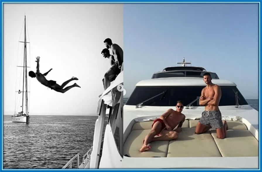 The Tottenham Shot stopper hangs out with his friends on his spare times. Picture: Instagram guglielmovicario, Instagram guglielmovicario. 