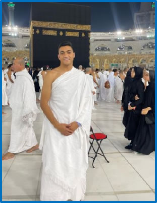 Mohamed in his place of worship as a Muslim. Photo: Instagram mostafamohamed.11