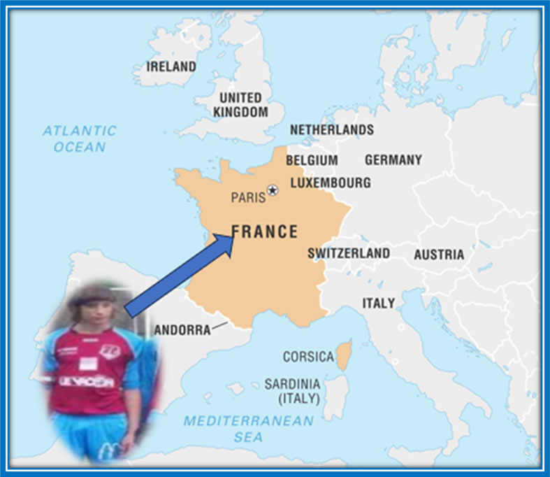 The footballer's birth country is in France. Source: Britannica.
