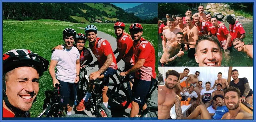 See the Spanish striker having the boys time out with his teammates. Pictures: Instagram joselumato, Instagram joselumato, Instagram joselumato.