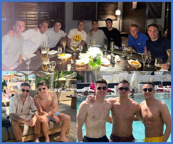 The Glasgow goal scorer is always in the company of his friends. Picture: Instagram kevinnisbet, Instagram kevinnisbet, Instagram kevinnisbet