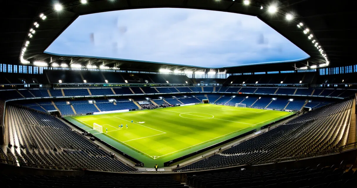 Football player's girlfriend watching match from stadium stands, natural lighting