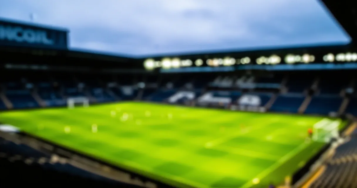 Striker celebrating penalty goal in Primeira Liga stadium at night