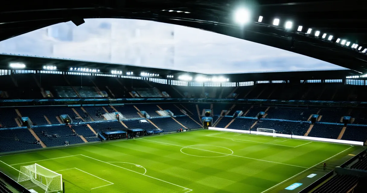 Ailier explosif en action sur pelouse de Premier League sous lumière naturelle