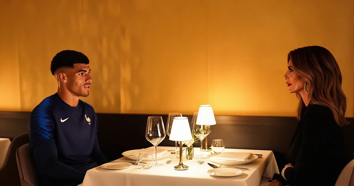 Couple de c&eacute;l&eacute;brit&eacute;s dans un restaurant chic, style photo journalistique