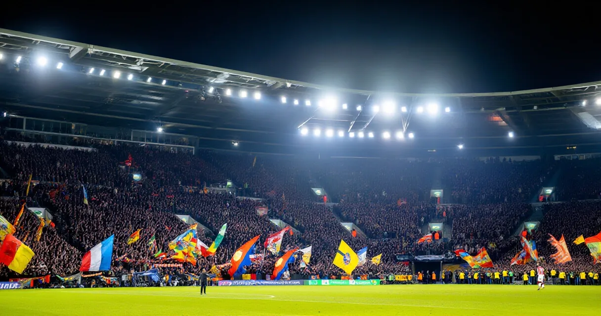 Ritsu Doan in action during a Bundesliga match at a floodlit stadium