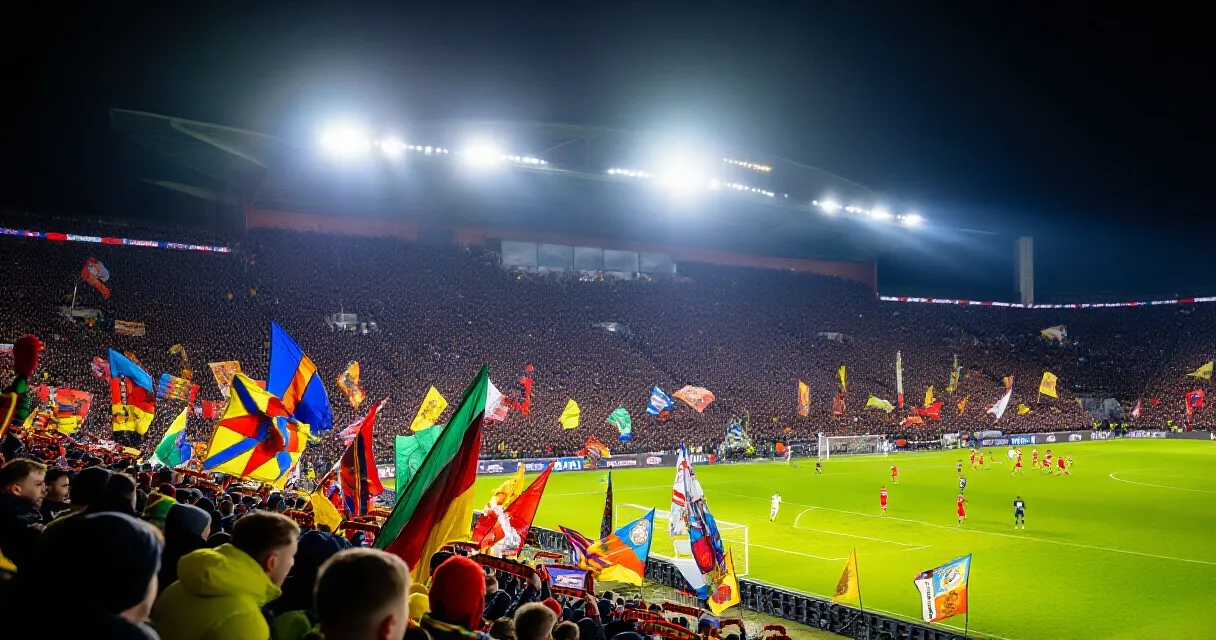 Sporting CP vs Galatasaray Champions League match at packed stadium