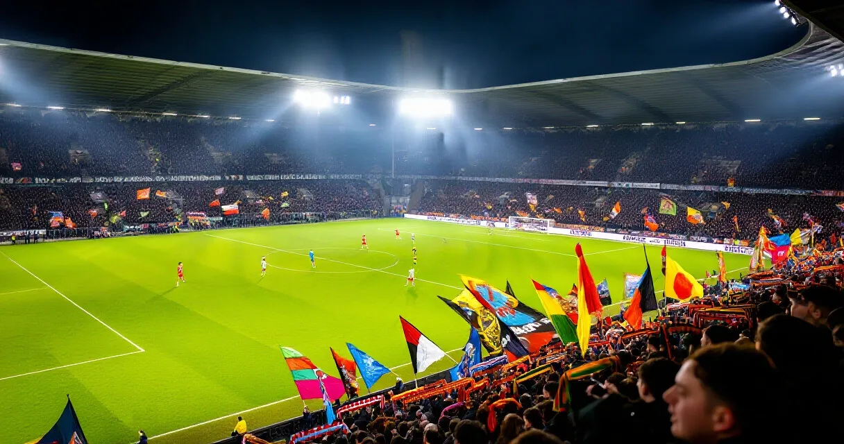 Physioth&eacute;rapeute examinant le genou d'un footballeur professionnel dans une clinique sportive