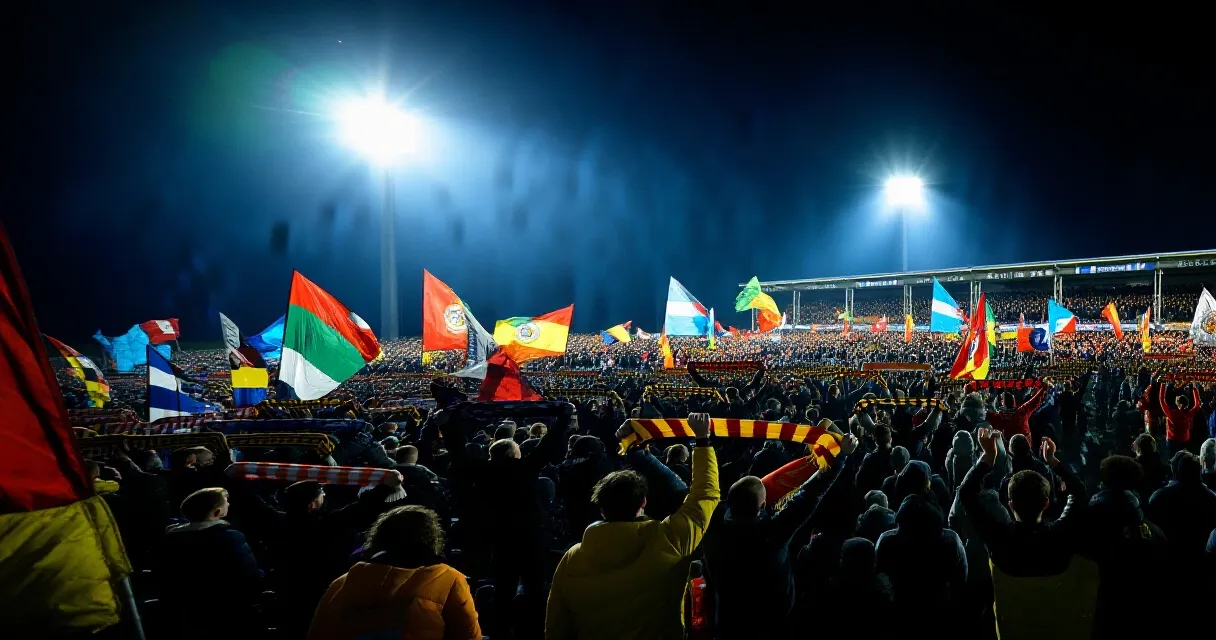 French national team player leaving the pitch during a floodlit night match