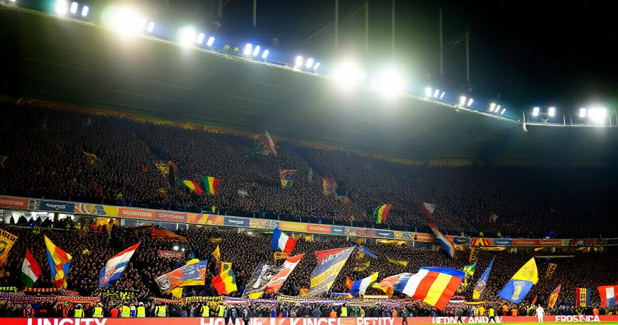Bir futbolcu dolu trib&uuml;nlerin &ouml;n&uuml;nde gol sevinci yaşıyor