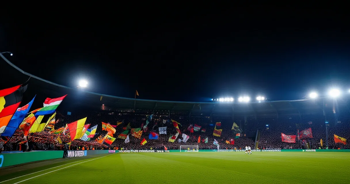 Anfield stadium packed with fans during a night match