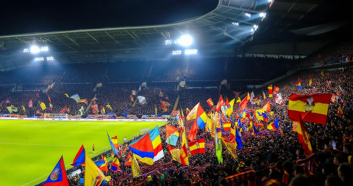 Leon Bailey sprinting with the ball in a floodlit stadium