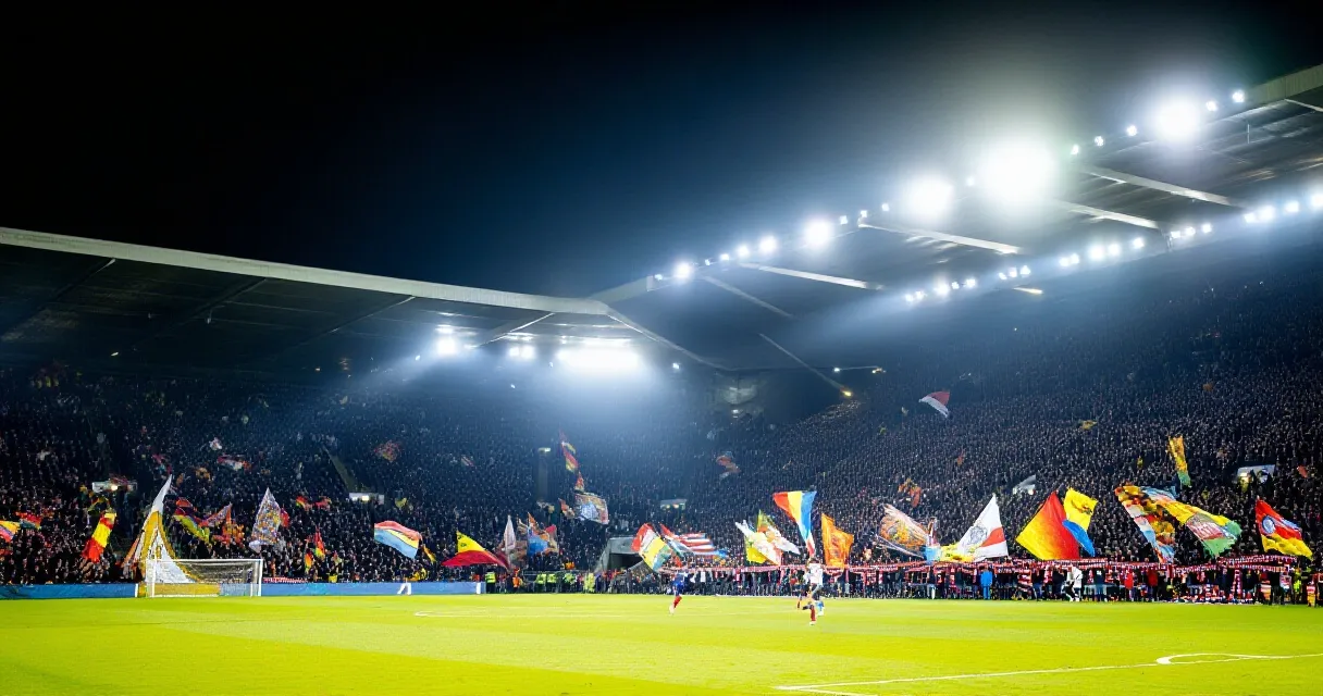 Difensore centrale in azione durante una partita di Serie A in uno stadio gremito