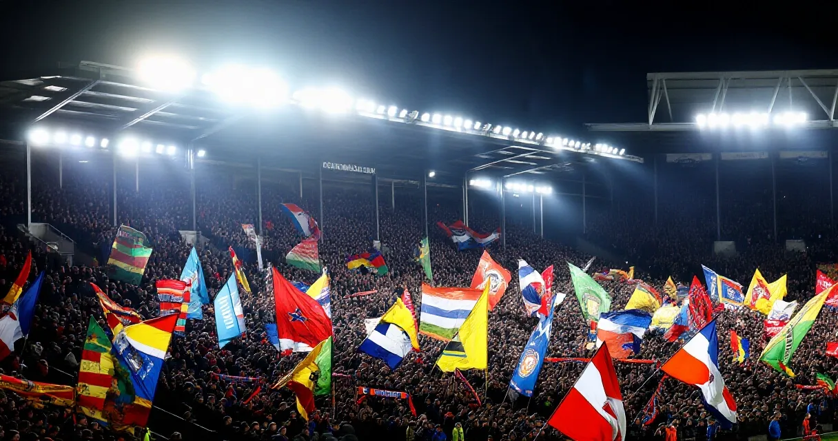 Suasana stadion penuh penonton saat laga timnas malam hari