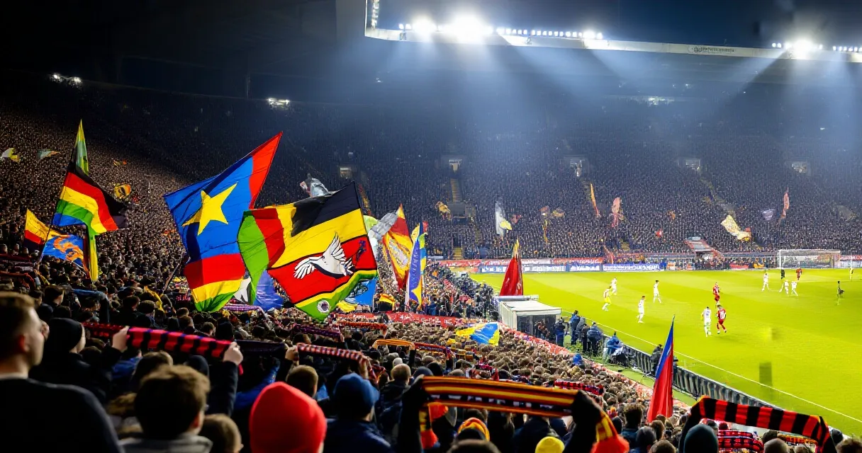 Bayern-Stürmer bejubelt ein Tor vor vollen Rängen