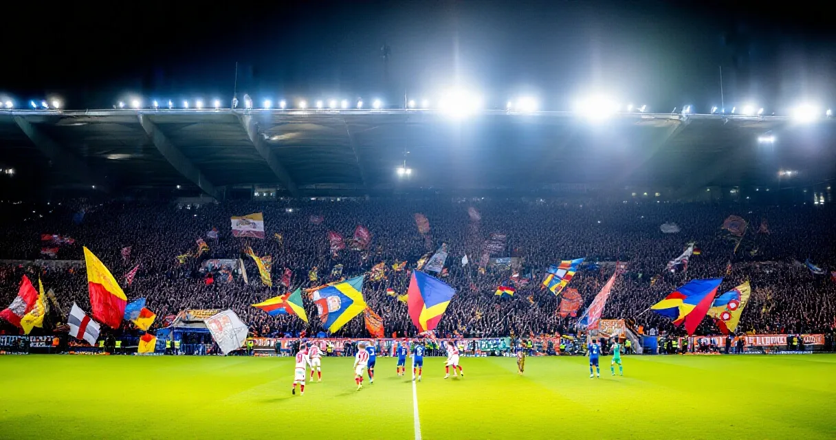 Jogadores disputam bola em campo de várzea lotado de torcedores no Brasil