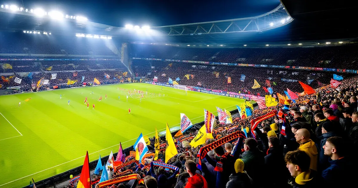S&acirc;n Old Trafford chật k&iacute;n kh&aacute;n giả trong một trận đấu buổi tối