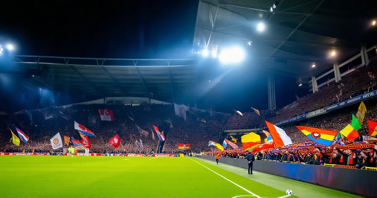 Deutscher Nationalspieler feiert einen Torjubel mit Knierutsch im Stadion